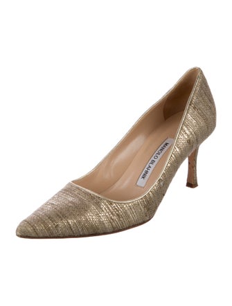 Manolo Blahnik Leather Trim Embellishment Pumps