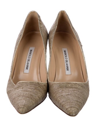 Manolo Blahnik Leather Trim Embellishment Pumps