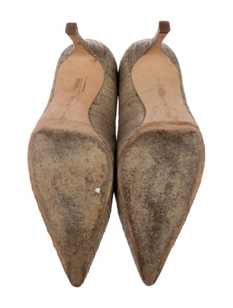 Manolo Blahnik Leather Trim Embellishment Pumps