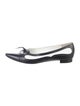 Manolo Blahnik Leather Bow Accents Ballet Flats