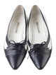 Manolo Blahnik Leather Bow Accents Ballet Flats