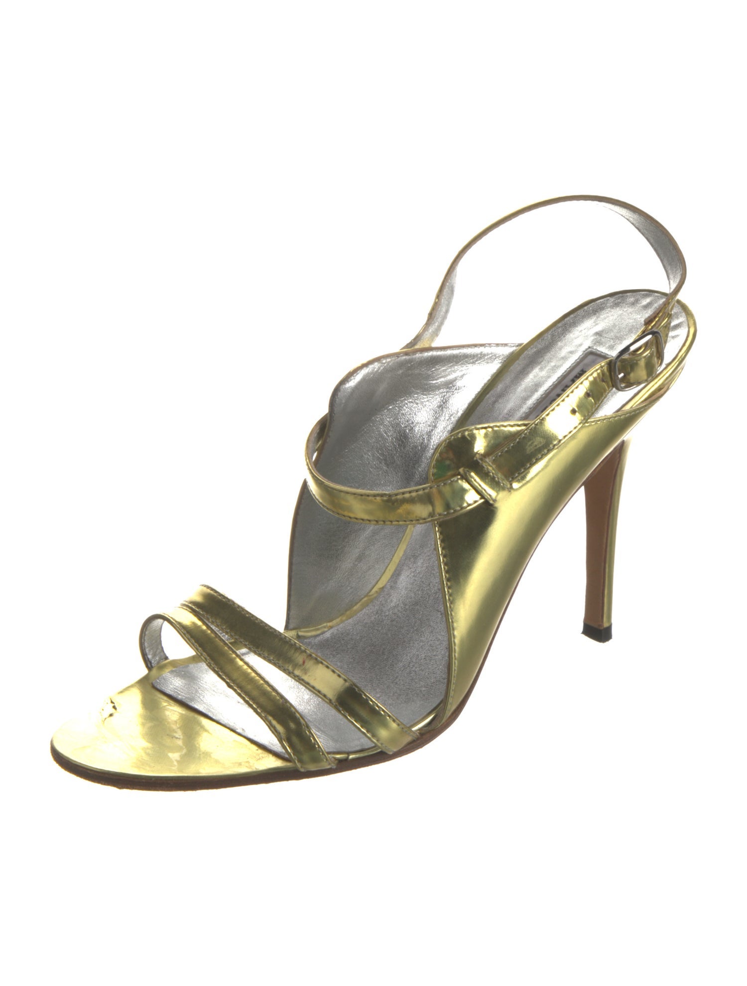 Manolo Blahnik Leather Slingback Sandals