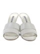 Manolo Blahnik Leather Cutout Accent Slides