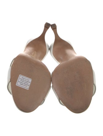 Manolo Blahnik Leather Cutout Accent Slides