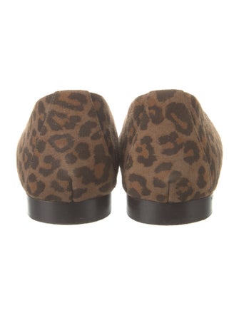Manolo Blahnik Suede Animal Print Flats