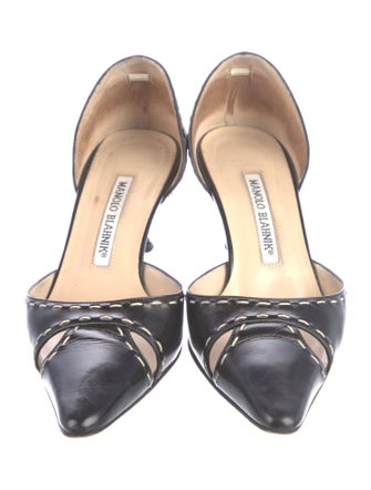 Manolo Blahnik Leather D'Orsay Pumps