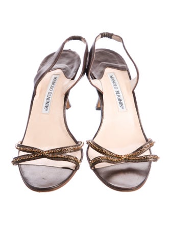 Manolo Blahnik Leather Slingback Sandals