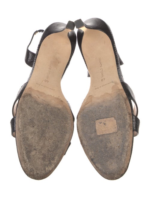 Manolo Blahnik Lizard Animal Print Slingback Sandals