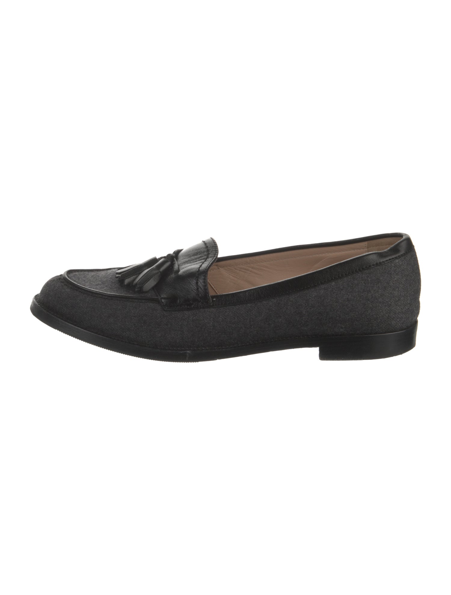 Manolo Blahnik Wool Tassel Accents Loafers