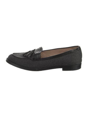 Manolo Blahnik Wool Tassel Accents Loafers