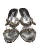 Manolo Blahnik Leather Crystal Embellishments Slides