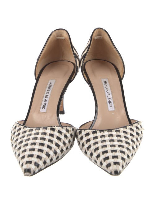 Manolo Blahnik Leather Printed D'Orsay Pumps