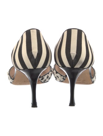 Manolo Blahnik Leather Printed D'Orsay Pumps
