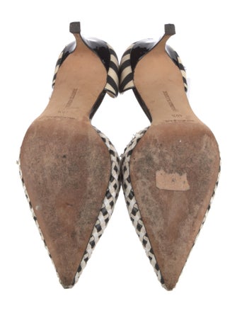Manolo Blahnik Leather Printed D'Orsay Pumps