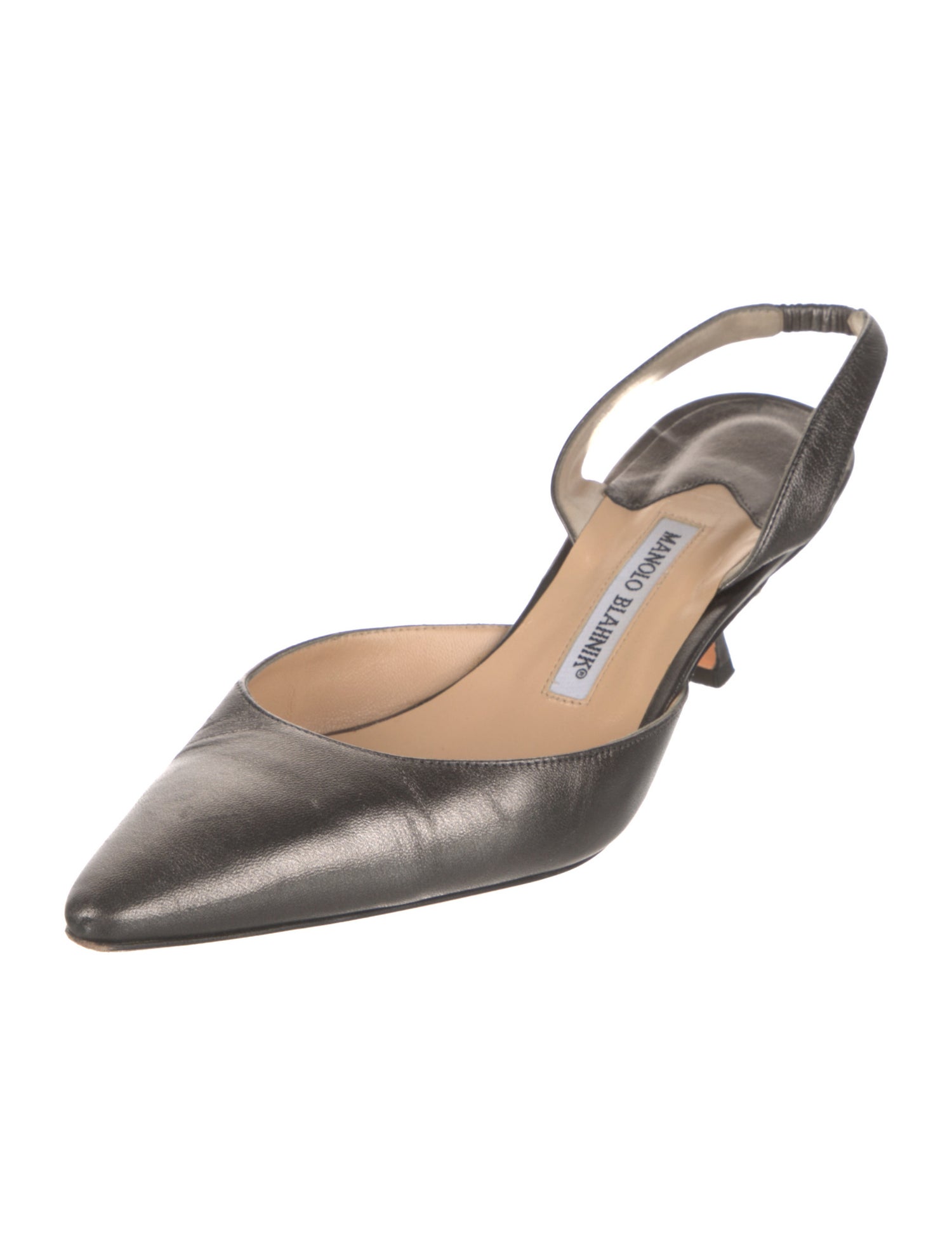 Manolo Blahnik Leather Slingback Pumps
