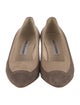 Manolo Blahnik Suede Colorblock Pattern Pumps