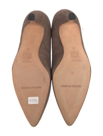 Manolo Blahnik Suede Colorblock Pattern Pumps