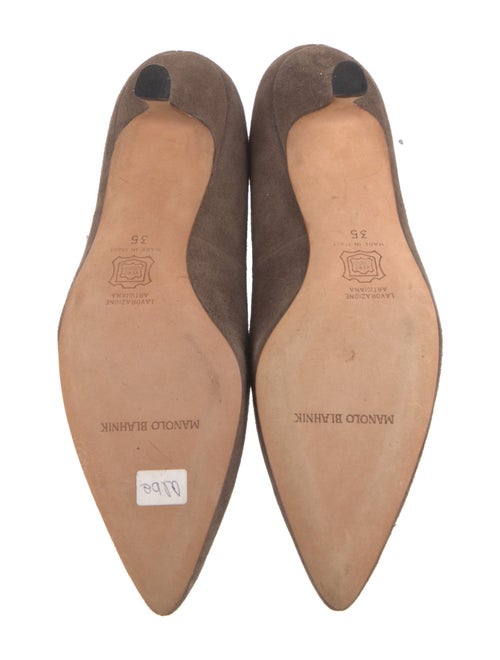 Manolo Blahnik Suede Colorblock Pattern Pumps