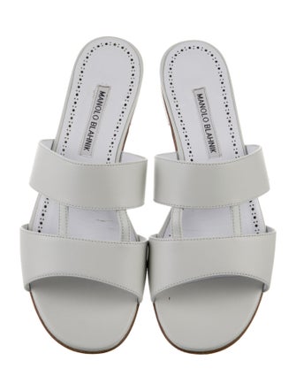 Manolo Blahnik Leather Slides