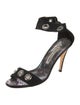 Manolo Blahnik Leather Polka Dot Print Sandals