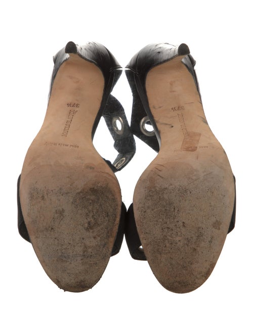 Manolo Blahnik Leather Polka Dot Print Sandals