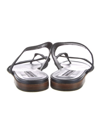 Manolo Blahnik Glitter Animal Print Slides