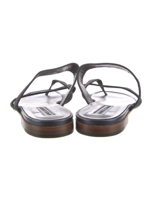 Manolo Blahnik Glitter Animal Print Slides