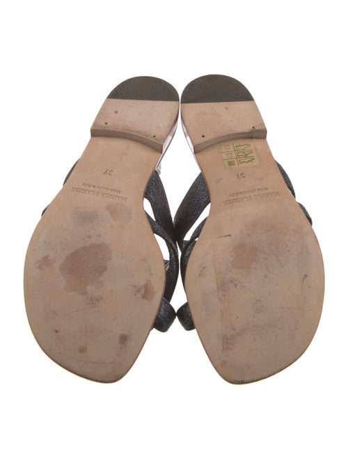 Manolo Blahnik Glitter Animal Print Slides