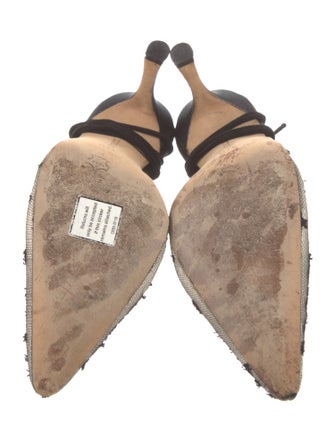 Manolo Blahnik Mesh Lace Pattern D'Orsay Pumps