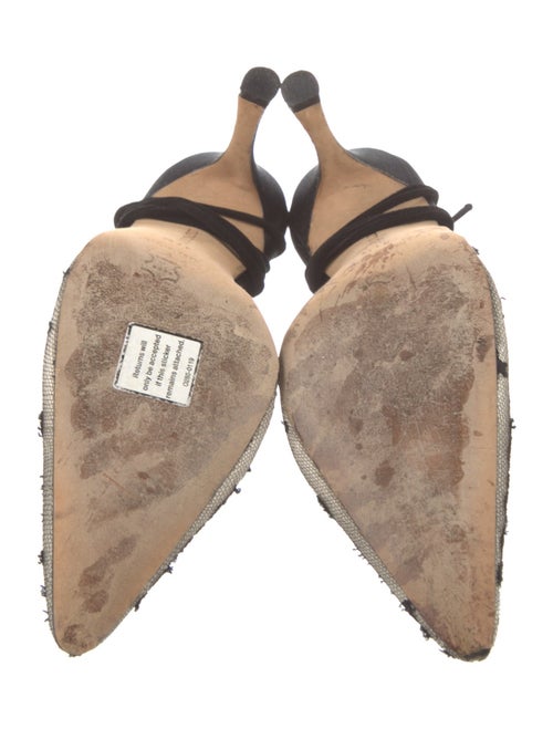 Manolo Blahnik Mesh Lace Pattern D'Orsay Pumps
