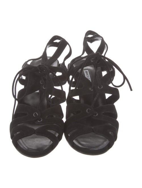 Manolo Blahnik Suede T-Strap Pumps