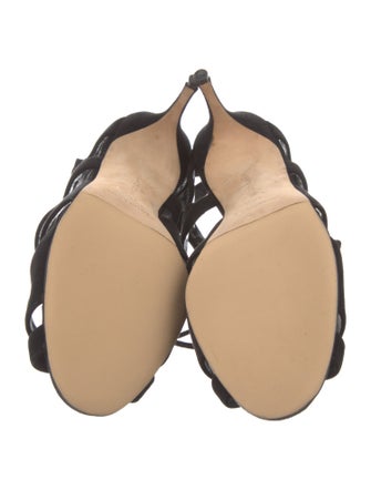 Manolo Blahnik Suede T-Strap Pumps