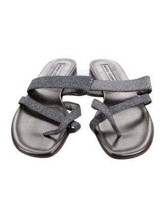 Manolo Blahnik Glitter Glitter Accents Slides