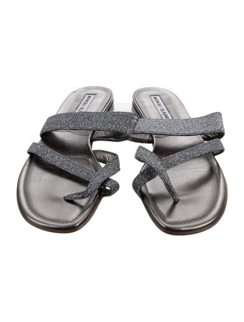 Manolo Blahnik Glitter Glitter Accents Slides