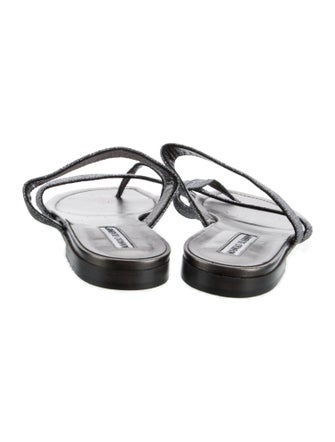 Manolo Blahnik Glitter Glitter Accents Slides