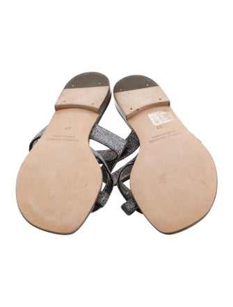 Manolo Blahnik Glitter Glitter Accents Slides