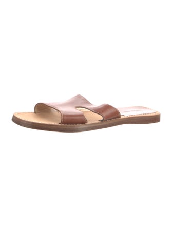 Manolo Blahnik Leather Slides