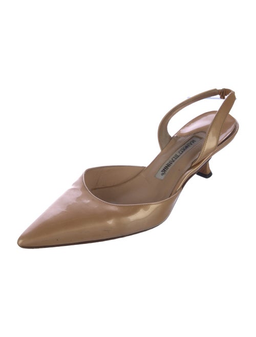 Manolo Blahnik Leather Slingback Flats