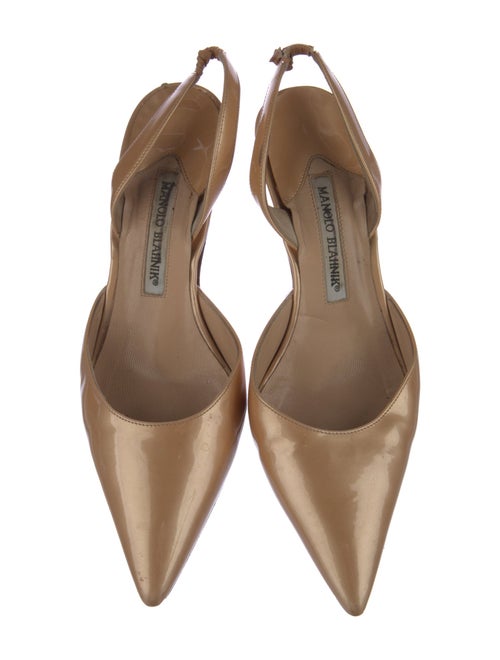 Manolo Blahnik Leather Slingback Flats