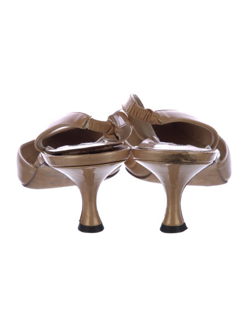 Manolo Blahnik Leather Slingback Flats