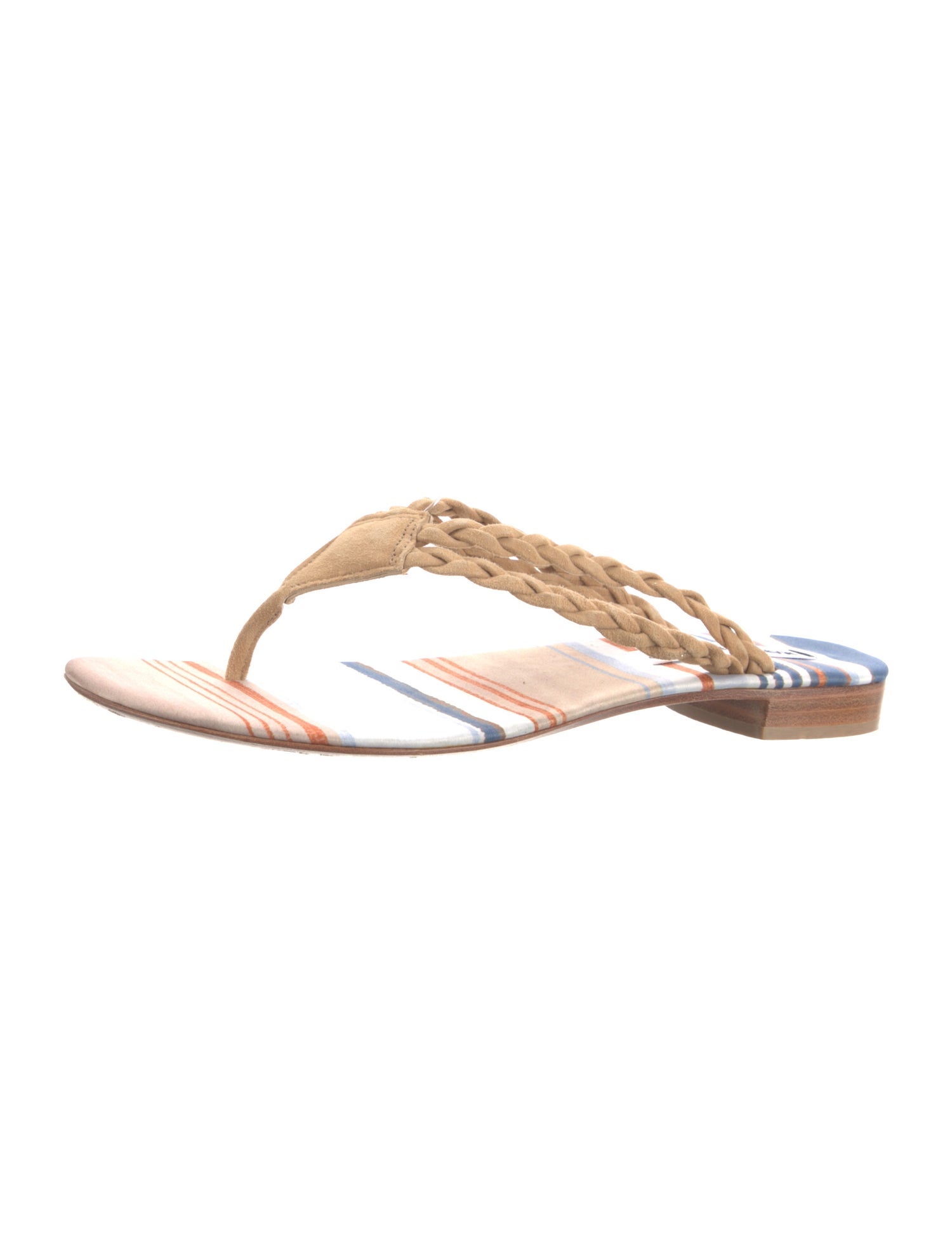 Manolo Blahnik Suede Braided Accents Slides
