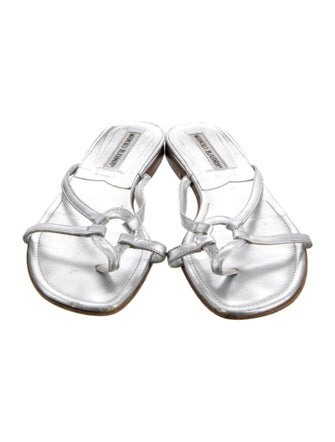 Manolo Blahnik Leather Slides