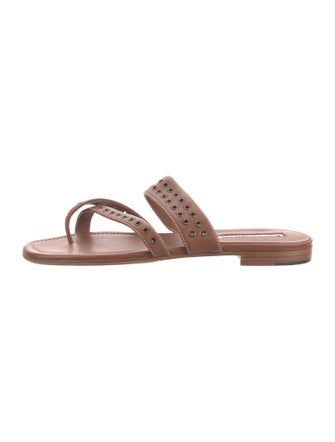 Manolo Blahnik Leather Slides