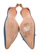 Manolo Blahnik Denim Beaded Accents Mules
