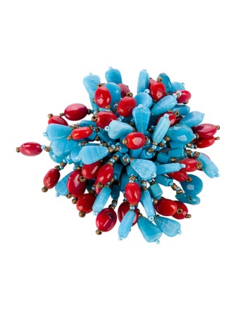 Manolo Blahnik Denim Beaded Accents Mules