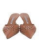 Manolo Blahnik Leather Studded Accents Mules