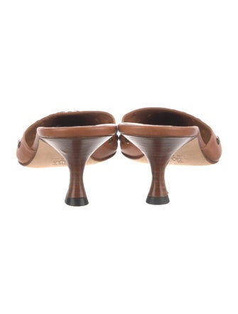 Manolo Blahnik Leather Studded Accents Mules