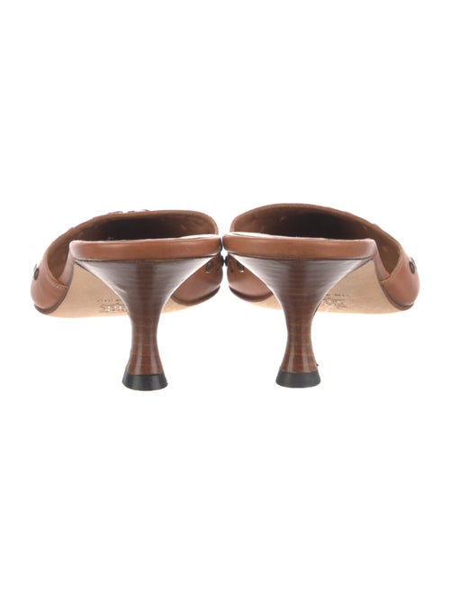 Manolo Blahnik Leather Studded Accents Mules