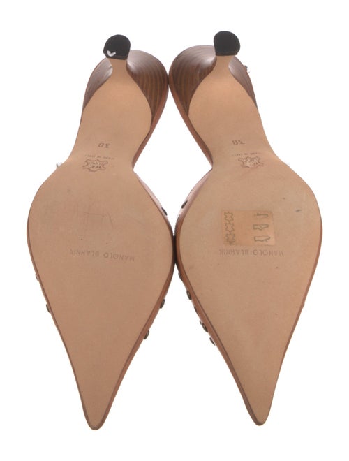 Manolo Blahnik Leather Studded Accents Mules