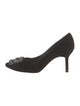 Manolo Blahnik Velvet Crystal Embellishments Pumps